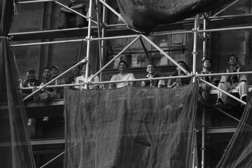 Trabajadores con la mejor vista 2 Zócalo capitalino